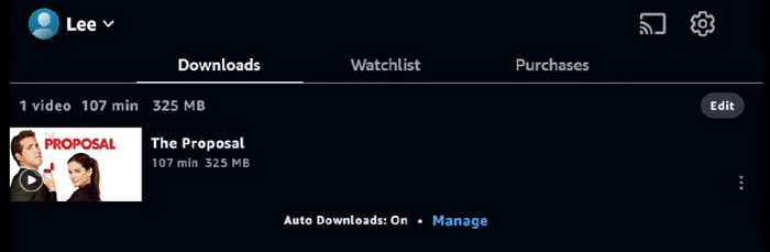 Access Movie in Downloads Section
