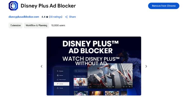 Add Disney Plus Ad Blocker Extension on Chrome