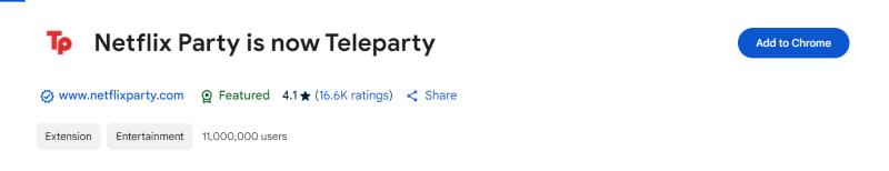 Add Teleparty to Chrome