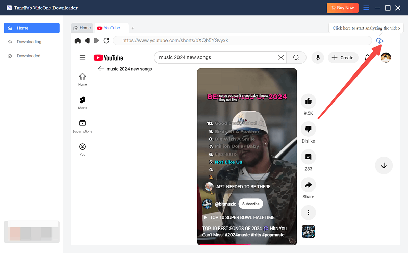 Find YouTube Shorts in VideOne YouTube Downloader