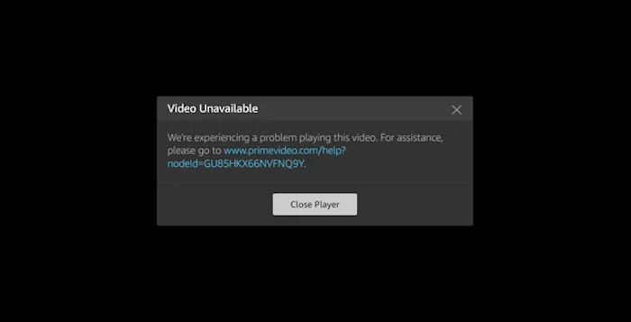 Prime Video Not Available