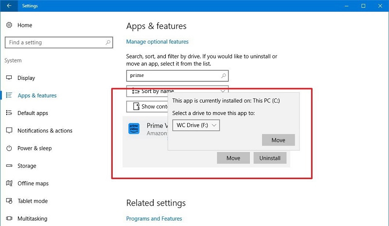 Move Amazon Prime to Hard Drive