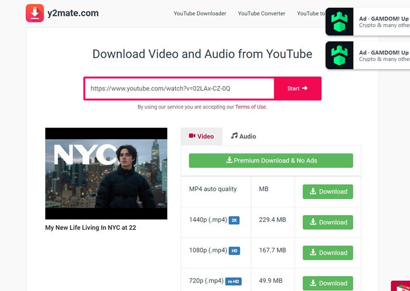 Download YouTube Live Videos with y2mate