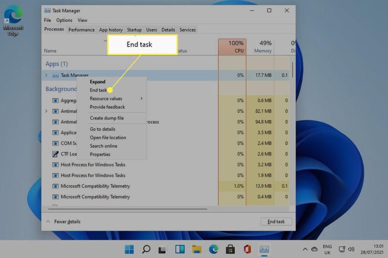 End Task on Task Manager Windows