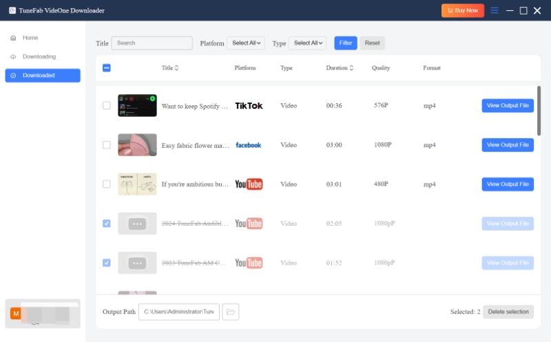 Check TikTok Videos Downloaded by VideOne