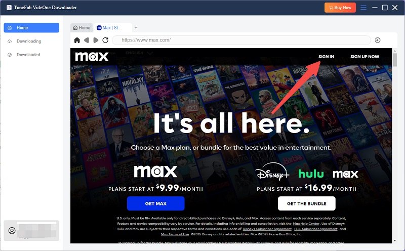 Log in to HBO Max
