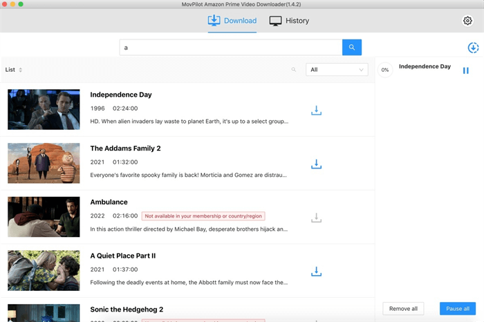 MovPilot Downloading Amazon Prime Video