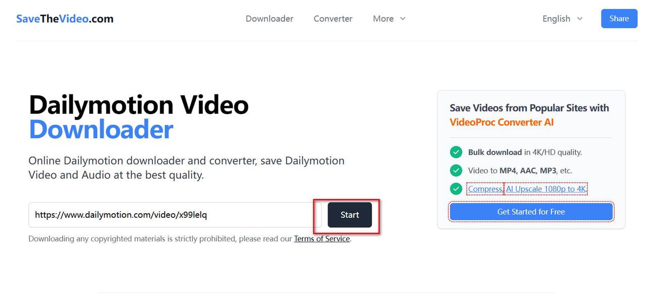Paste the Link to SaveTheVideo