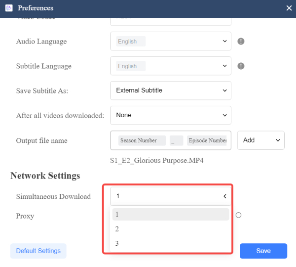 Batch Download Video Setting