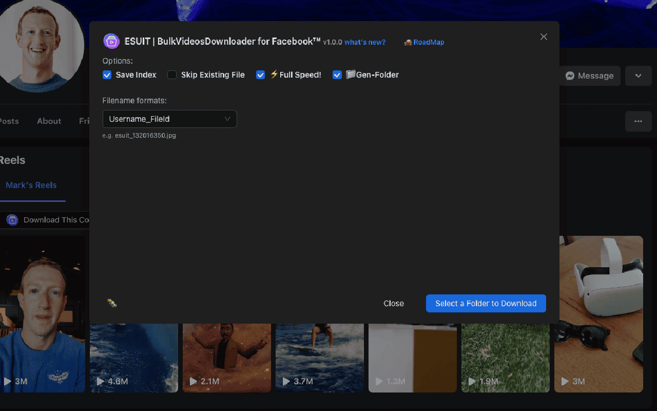 Select Download Folder for ESUIT