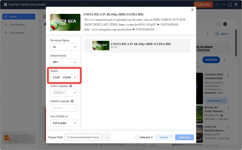 Select Format and Quality for YouTube Playlist