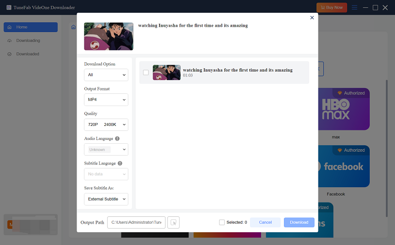 Customize Downloading Options
