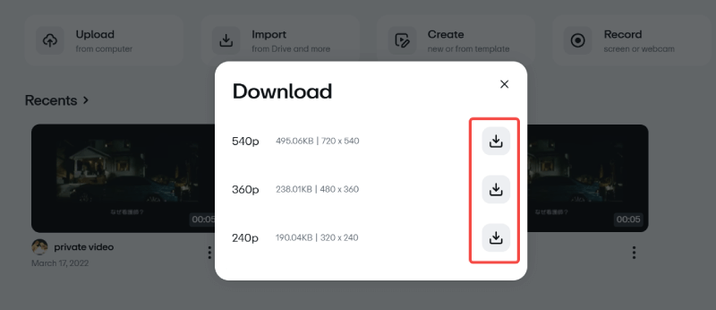 Select Resolution to Download Private Vimeo Video