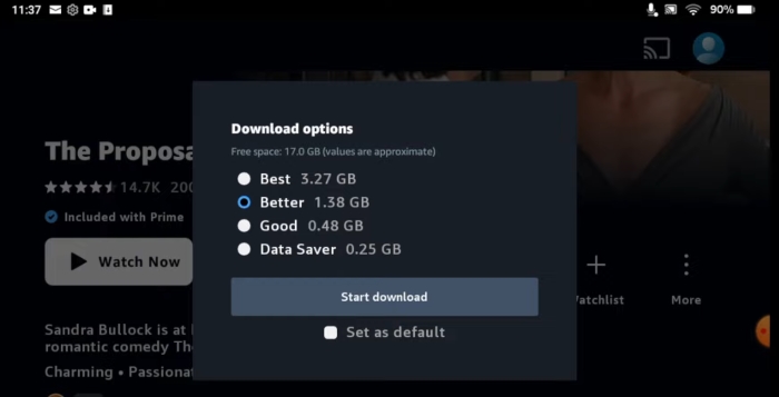 Set Download Quality for the Video