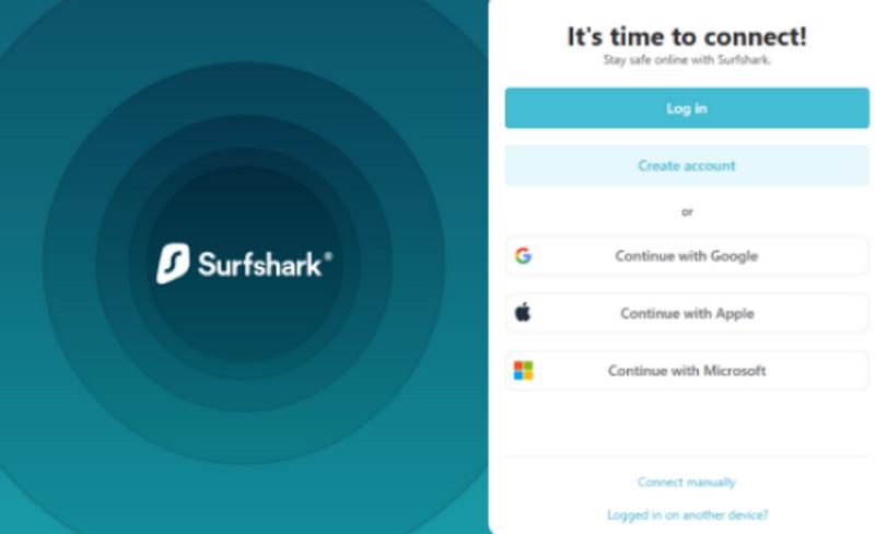 Sign in on Surfshark