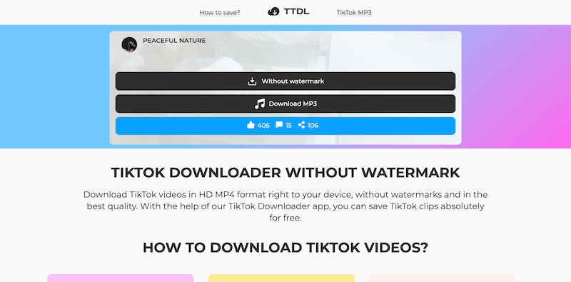 Use TTDL to Download TikTok Videos Without Watermarks Online