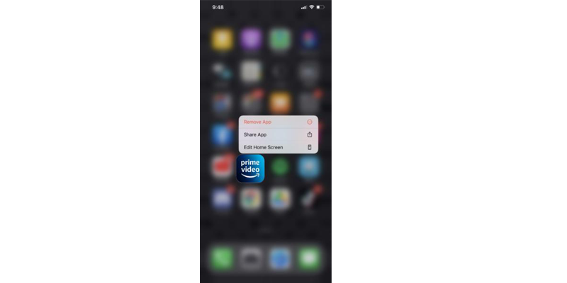Uninstall Prime Video on iOS