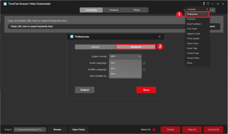 Advanced Settings for Downloading Amazon Prime Videos
