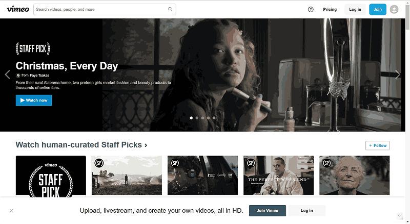 Vimeo Homepage
