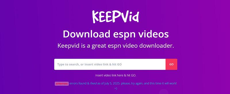 Keepvid ESPN Online Downloader